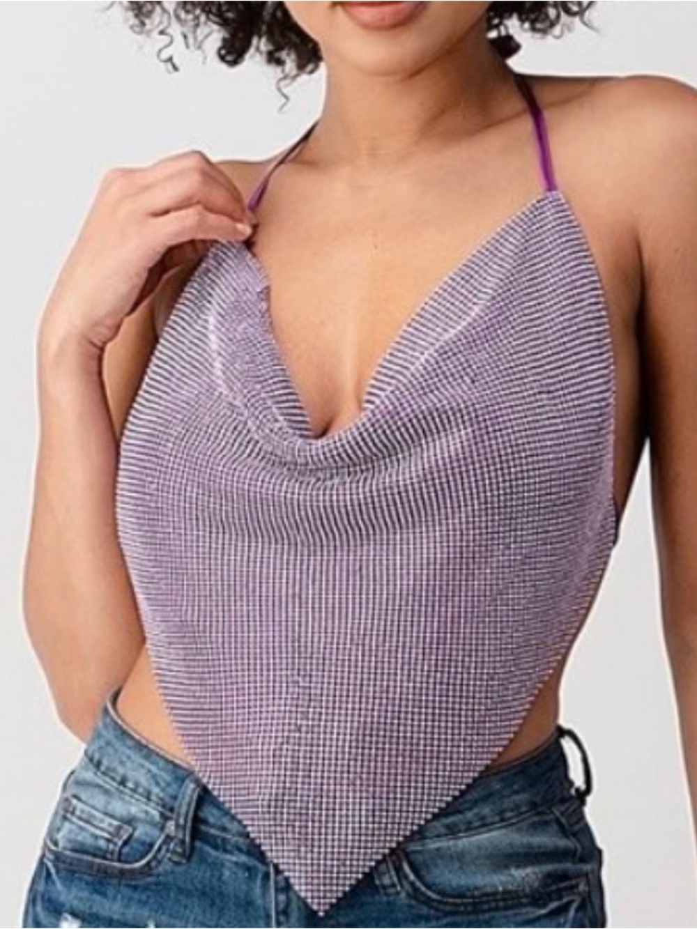 Women’s Mesh Lavender Bling Top